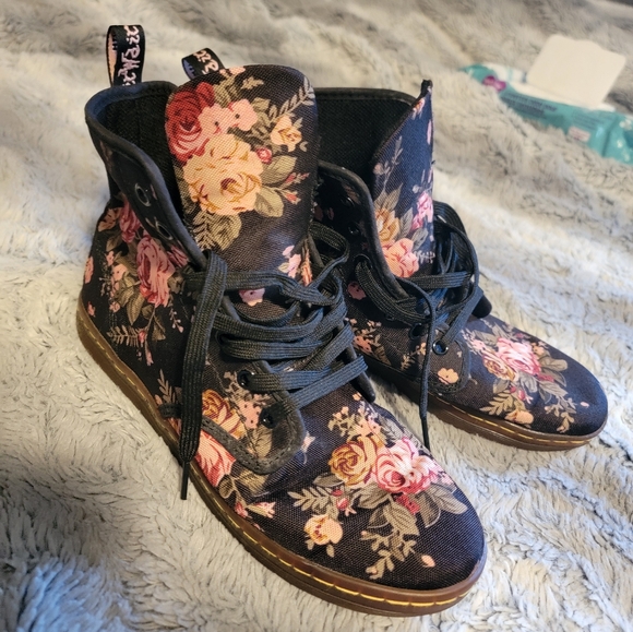 Dr. Martens Air Wair Bouncing Soles Floral Canvas Size 8 - Picture 4 of 6
